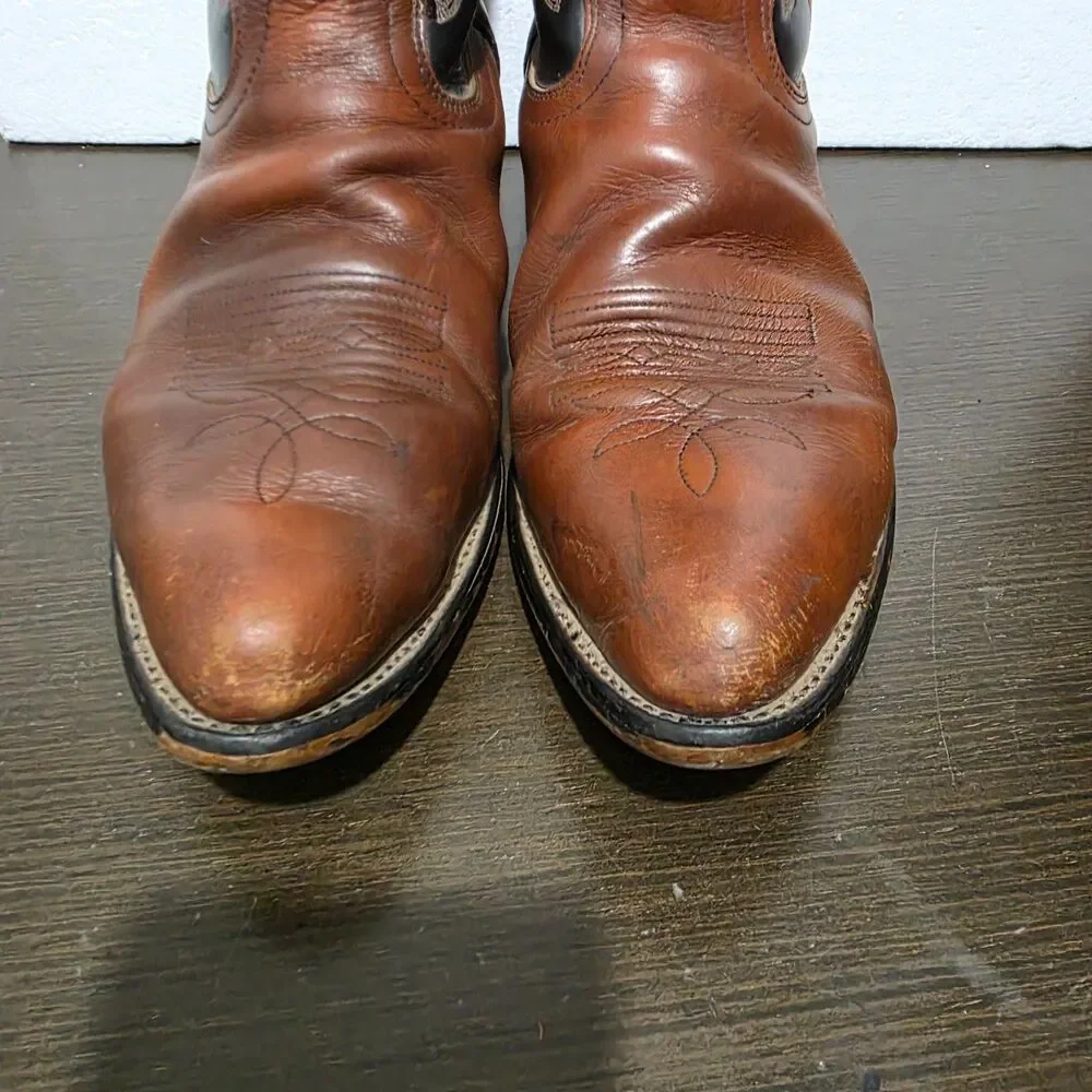 Durango DB464 Western CowboyBrwn Leather Boots Brown Metal Heel 12D